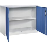 C+P Nizka omara za dokumentacijo ACURADO, 2 predelka za fascikle, VxŠxG 1000 x 1200 x 500 mm, svetlo siva / encijan modra | Shoptok.si