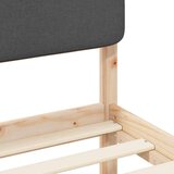 vidaXL Posteljni okvir z oblazinjenim vzglavjem z vzglavjem Temno siva | Shoptok.si