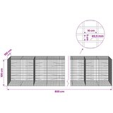  Gabion s žicom debljine 3,5 mm i mrežom 5x10 cm 800x100x100 cm | shoptok.hr