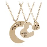 INF Ogrlica za sestre "Big sis", "Middle sis" in "Little sis" 3 delna Gold, (21237775) Cene