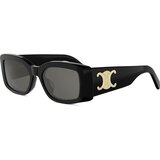 Celine Maxi Triomphe Black Rectangular Sunglasses ONE SIZE (53) Črna/Siva | Shoptok.si