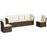  6-dijelni set vrtnih sofa od poliratana s jastucima smeđi | Eponuda.ba