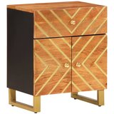 Maison Chic Nočna omarica - Nočna miza rjava in črna 50x33x60 cm trden mangov les, (21687279) Cene