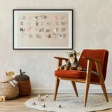  Plakat - Beige Alphabet 60x40 Crni okvir s margom | shoptok.hr