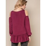 Premium Blouse ONE revealing shoulders burgundy | Eponuda.ba