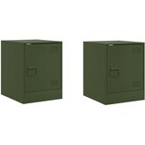 Maison Chic Dvo delni komplet Nočne omarice - Nočne mize olivno zelena 34,5x39x44 cm jeklo, (21688382) Cene