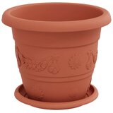 Lončki za rastline 6 pcs Kamnito rdeča Ø 22 x 18 cm Plastika, (5000207842) | Shoptok.si