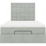 vidaXL Otomanski posteljni okvir z vzmetnicami siv 120x200cm žamet | Shoptok.si