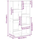 vidaXL Sobna pregrada crna 100 x 33 x 175 cm od konstruiranog drva | shoptok.hr