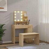  Set toaletnog stolića boja hrasta sonome LED konstruirano drvo Smeđa 86.5 x 35 x 136 cm | Shoptok.si
