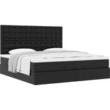 vidaXL Otomanski okvir kreveta s madracima crni 200x200cm umjetna koža | shoptok.hr