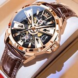  Muški Sat OLEVS RB-41739 - Zlatno-ružičasti / Crni / Smeđi KP41739 | shoptok.hr