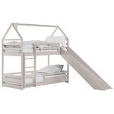 Molarem Home Drveni dječji krevet na kat Play s toboganom - kašmir - 180x80 - Bez madraca | shoptok.hr