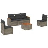  6-dijelni set vrtnih sofa od poliratana s jastucima sivi | shoptok.hr