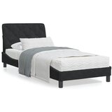 vidaXL Postelja z vzmetnico črna 90x190 cm žamet Cene