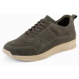 Ombre Lightweight suede men's sports style sneakers - olive Cene