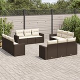  12-dijelni set vrtnih sofa od poliratana s jastucima smeđi | shoptok.hr