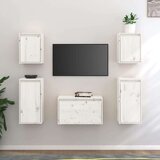 TV ormarići 5 kom bijeli od masivne borovine | shoptok.hr