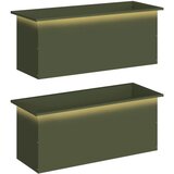  Vrtna posuda za sadnju s LED svjetlom 2 kom. Maslinastozelena - Maslinastozelena 40 x 100 x 40 cm 2 | shoptok.hr