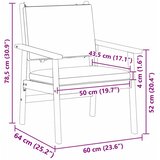 Vrtna stolica s jastukom 2 pcs Antracit Čvrsto drvo akacije | shoptok.hr