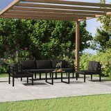 The Living Store Vrtna sedežna garnitura 6-delna z blazinami aluminij antracit - Vrtna Sedežna Garnitura, (21425575) | Shoptok.si