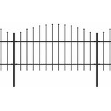  Vrtna ograda s vrhom koplja Čelik 892,5 x 125 cm Crna | shoptok.hr