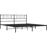 Metalni okvir za krevet s uzglavljem crni 200x200 cm | shoptok.hr