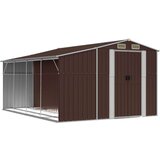 vidaXL Vrtno spremište smeđe 277 x 365 5 x 179 cm od pocinčanog čelika | shoptok.hr