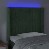  LED posteljno vzglavje temno zeleno 93x16x118/128 cm žamet, (20951770) | Shoptok.si