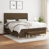  The Living Store Box spring postelja z vzmetnico temno rjava 180x200 cm blago - Box Spring Postelja, (21448827) Cene