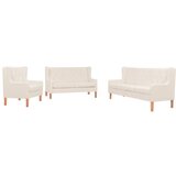  3-dijelni set sofa od tkanine krem bijeli | shoptok.hr