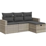 Maison Chic Seti vrtnega pohištva - Vrtna garnitura - Vrtni pohištvo set 4-delna z blazinami siv poli ratan, (21815686) | Shoptok.si