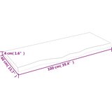  Kupaonska radna ploča svjetlosmeđa 100x40x(2-4) cm masivno drvo | shoptok.hr