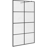 Pregrada za tuširanje s prozirnim staklom ESG 115 x 195 cm crna | shoptok.hr