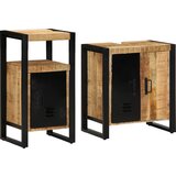 vidaXL Komplet pohištva za kopalnico 2 pcs Rjava Trd, grob mango les Cene