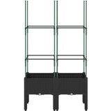  Vrtna sadilica s rešetkom crna 80 x 40 x 142 5 cm PP | shoptok.hr