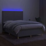  Box spring postelja z vzmetnico LED sv. siva 140x200 cm blago, (20726857) | Shoptok.si