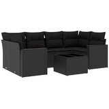  7-dijelni set vrtnih sofa od poliratana s jastucima crni | shoptok.hr
