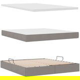  Krevet S LED lampica s pohranom Sivo-smeđa 180 x 200 cm tkanina | shoptok.hr