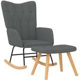 The Living Store Gugalni stol s stolčkom temno sivo blago - Gugalni Stol S Stolčkom, (21420607) | Shoptok.si