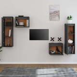 TV ormarići 4 kom sivi od masivne borovine | shoptok.hr