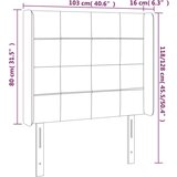 vidaXL Vzglavje z ušesi temno sivo 103x16x118/128 cm žamet | Shoptok.si