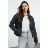 Trendyol Anthracite Oversize Cotton Quilted Puffer Jacket