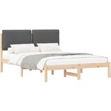  Krevetni okvir s tapiciranim uzglavljem Tamno siva 135 x 190 cm | shoptok.hr