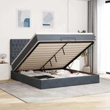  Okvir kreveta s madracima tamnosivi 200x200cm baršunasti | shoptok.hr