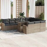  11-dijelni set vrtnih sofa poliratan s jastucima svijetlosivi | shoptok.hr
