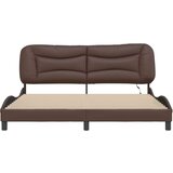  Posteljni okvir z LED lučkami rjav 180x200 cm umetno usnje | Shoptok.si