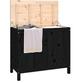  Kutija za rublje crna 88,5 x 44 x 76 cm od masivne borovine | Eponuda.com