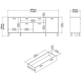 Tvilum Bijela/u prirodnoj boji komoda u dekoru hrasta 196x73x39 cm Ikast – | shoptok.hr