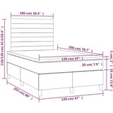  Krevet box spring s madracem LED tamnosmeđi 120x200 cm tkanina | shoptok.hr
